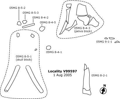 map of the dig site