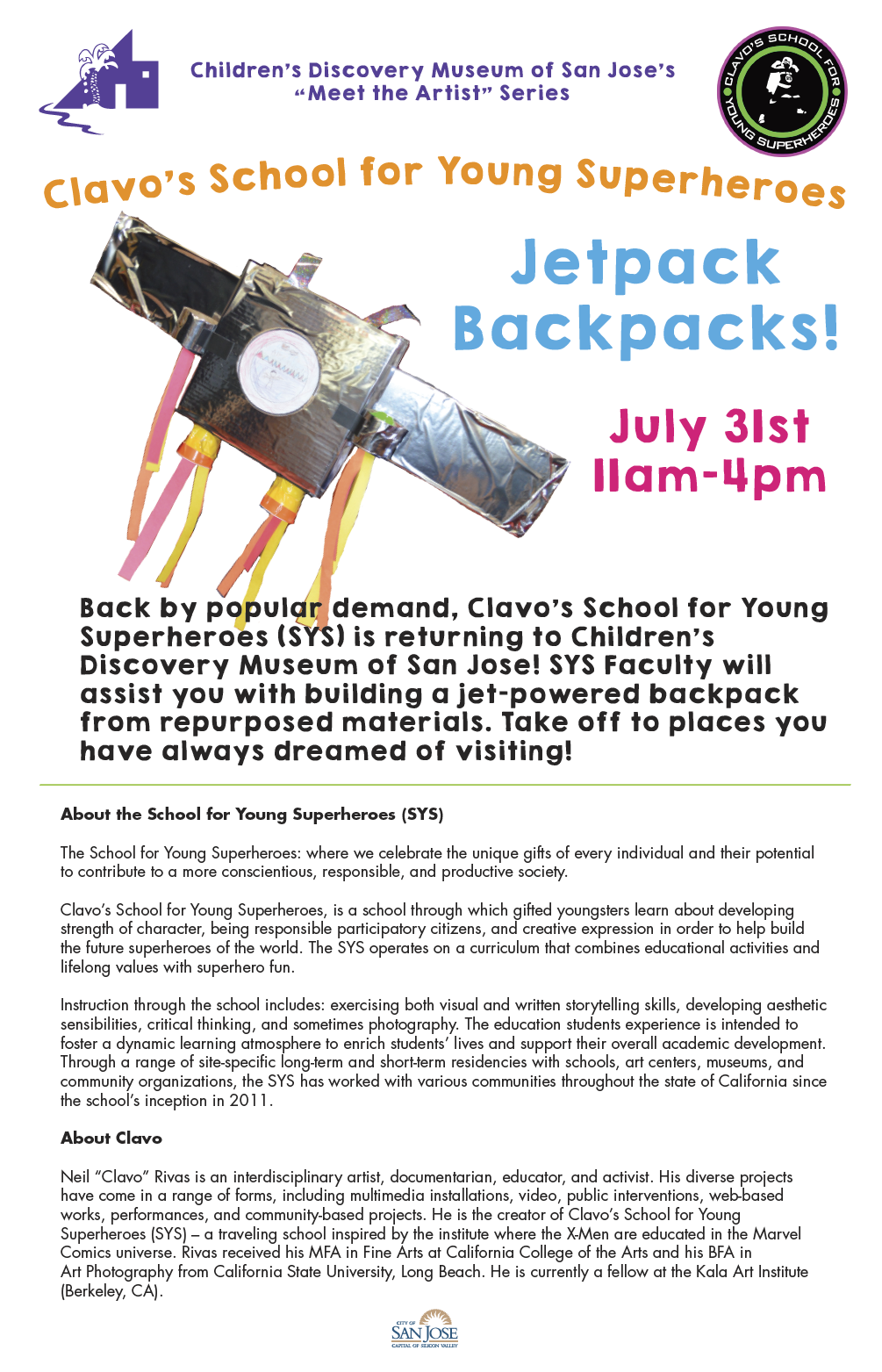 Meet the Artist: Jetpack Backpacks with Clavo's School for Young ...